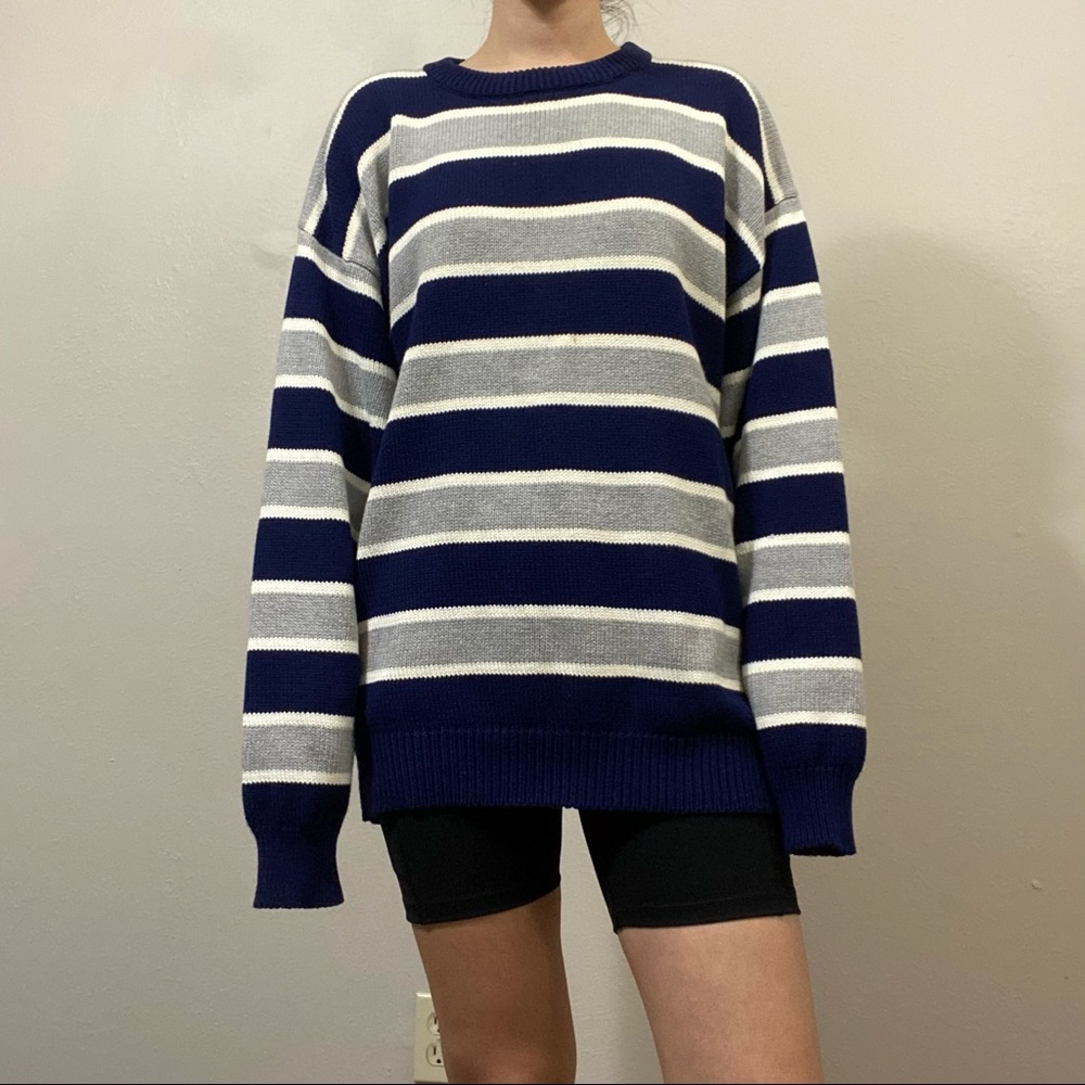Izod men’s large sweater navy stripe